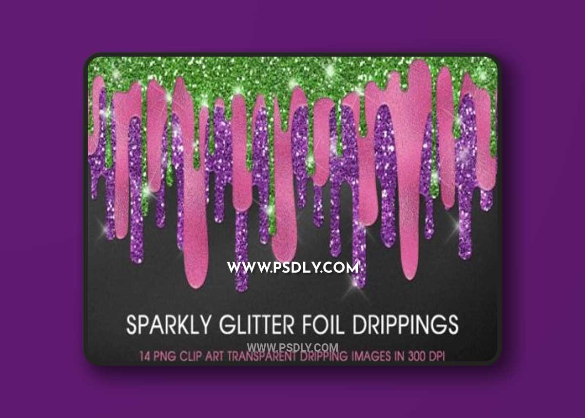 Sparkly Glitter Foil Dripping 1 Sparkly Glitter Foil Dripping