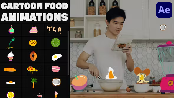 Videohive Cartoon Food Animations for After Effects 37208100 1 Videohive Cartoon Food Animations for After Effects 37208100