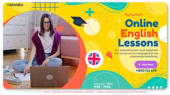 Videohive Online English Course and Classes 36923874 1 Videohive Online English Course and Classes 36923874