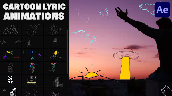 Videohive Cartoon Lyric Animations for After Effects 36947162 1 Videohive Cartoon Lyric Animations for After Effects 36947162