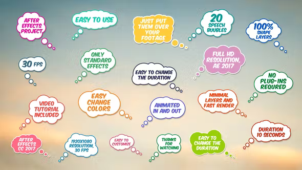 Videohive 20 Speech Bubbles 37263448