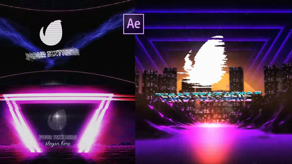 Videohive Retro Synthwave Logo Pack 37104745 1 Videohive Retro Synthwave Logo Pack 37104745