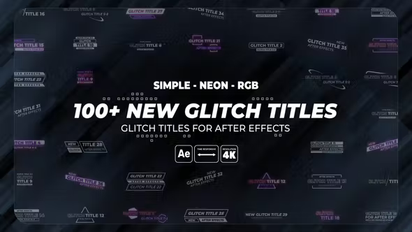 Videohive 100+ Glitch Titles | Simple | Neon | RGB 37102836 1 Videohive 100+ Glitch Titles | Simple | Neon | RGB 37102836