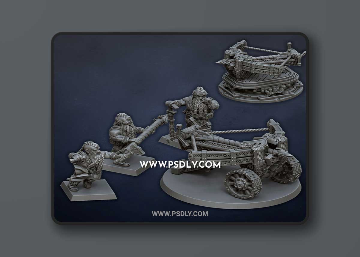 3D Print Models Dragon’s Lake Miniaturas - Ballista Dwarven Holds 1 3D Print Models Dragon’s Lake Miniaturas - Ballista Dwarven Holds
