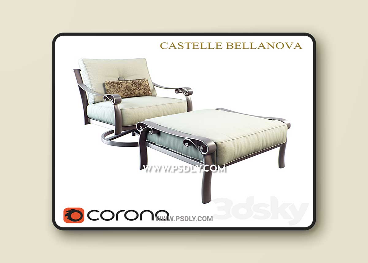 Bellanova Cushioned Swivel Rocker_Ottoman 3D Model 1 Bellanova Cushioned Swivel Rocker_Ottoman 3D Model