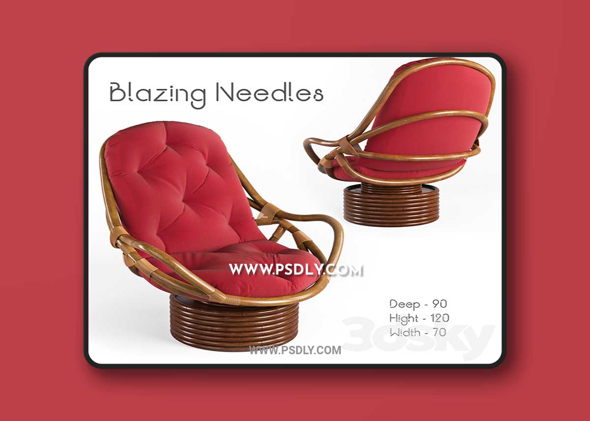 Blazing Needles Chair Cushion 3D Model 1 Blazing Needles Chair Cushion 3D Model