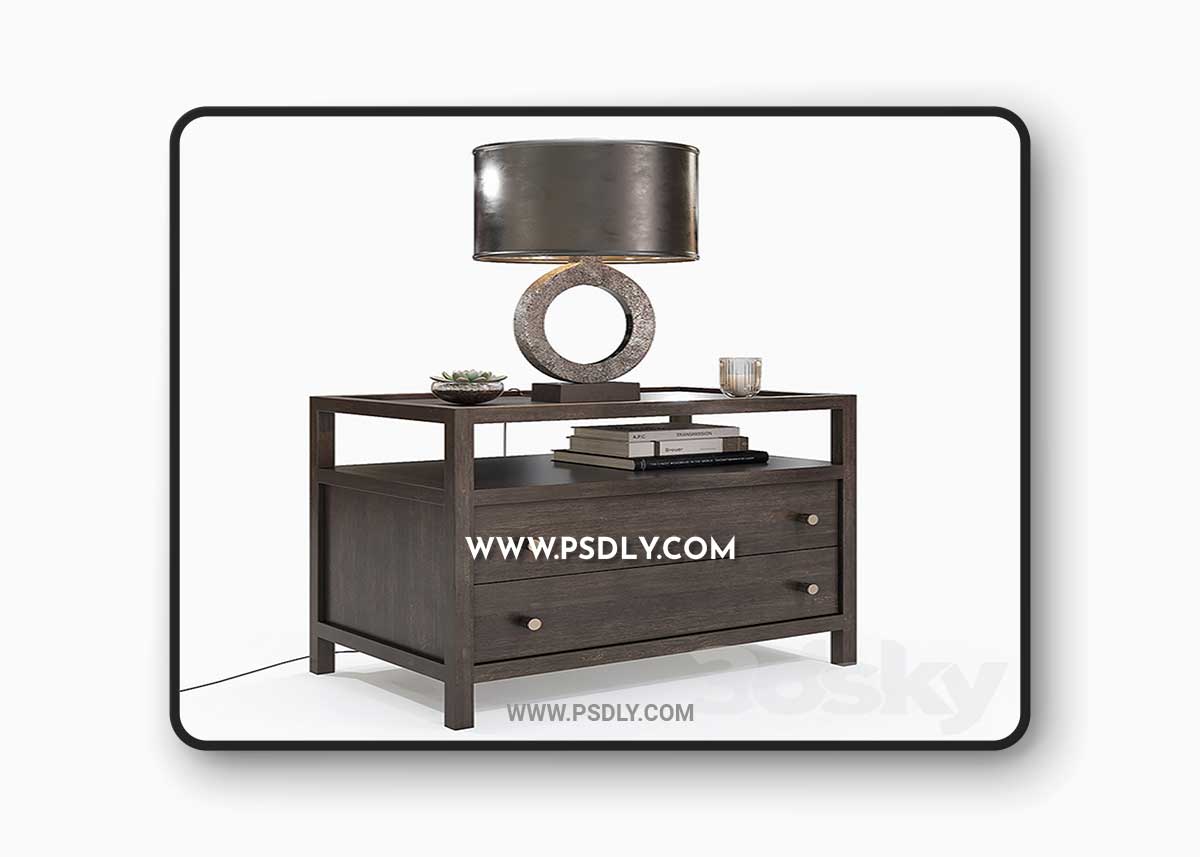 Crate & Barrel - Keane Nightstand 3D Model 1 Crate & Barrel - Keane Nightstand 3D Model