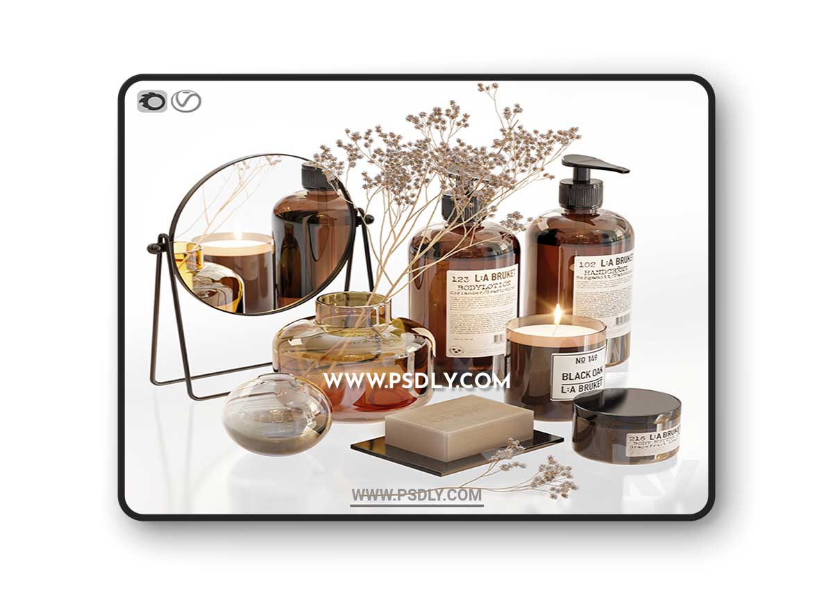 LA Bruket decor set for bathroom with dry flowers 1 LA Bruket decor set for bathroom with dry flowers