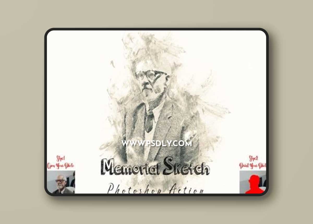 Memorial Sketch Photoshop Action 1 Memorial Sketch Photoshop Action