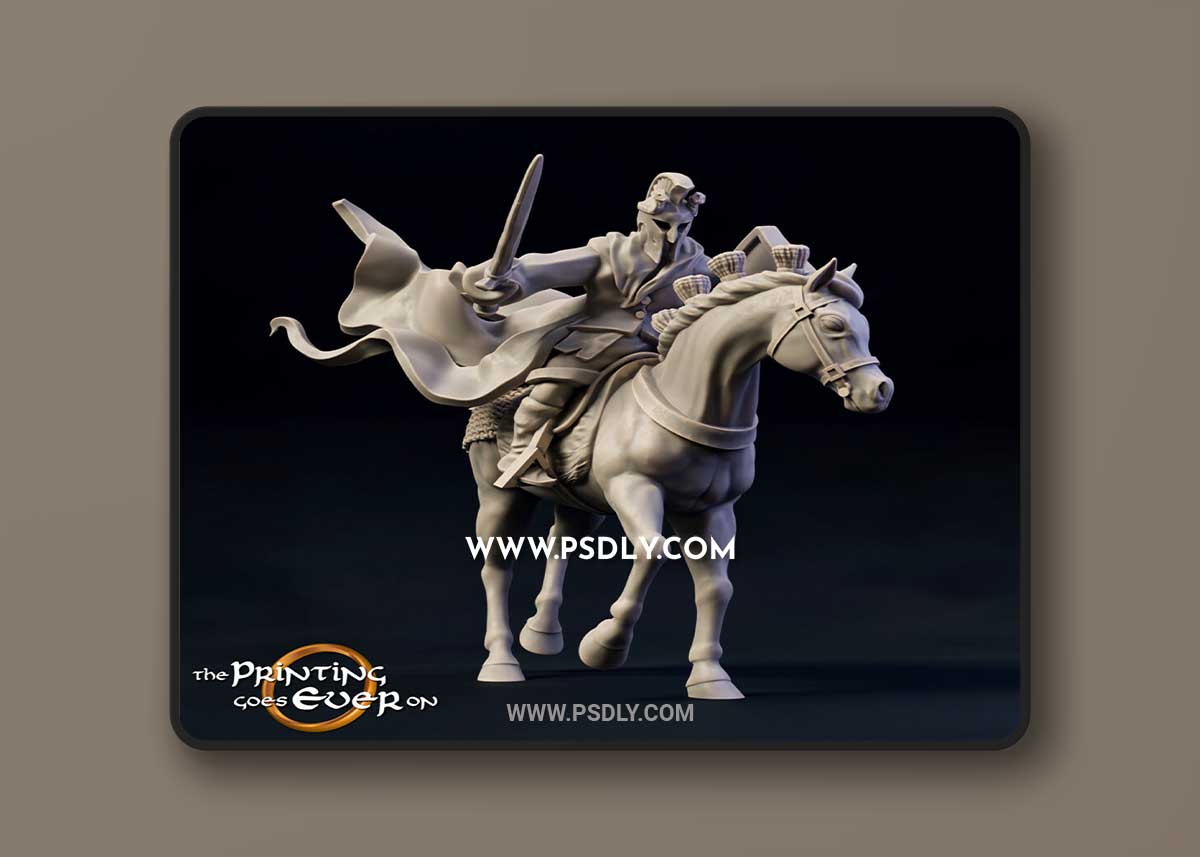 Print 3D Model Dark Myrmidon Mounted 3D Model 1 Print 3D Model Dark Myrmidon Mounted 3D Model