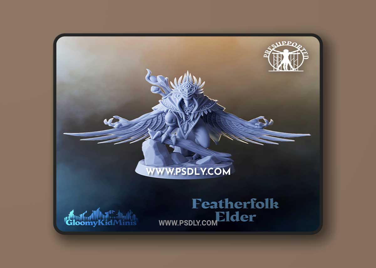 Print Model Featherfolk Elder in 3D Model 1 Print Model Featherfolk Elder in 3D Model