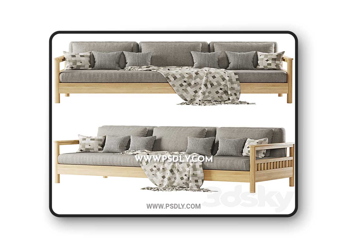 Tribeca outdoor three-seater sofa 3D Model 1 Tribeca outdoor three-seater sofa
