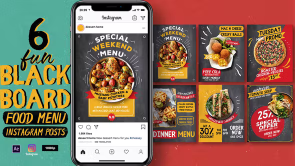 Videohive Fun Blackboard Food Menu Instagram Posts 38017377 1 Videohive Fun Blackboard Food Menu Instagram Posts 38017377