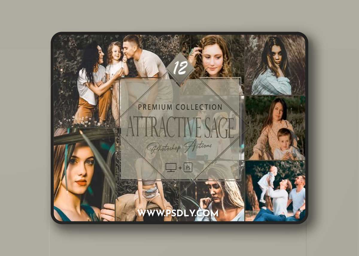 12 Attractive Sage Photoshop Actions 1 12 Attractive Sage Photoshop Actions