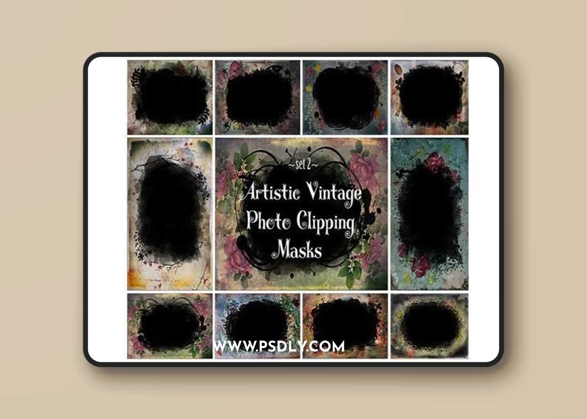 Artistic Vintage Photo Clipping Masks 1 Artistic Vintage Photo Clipping Masks