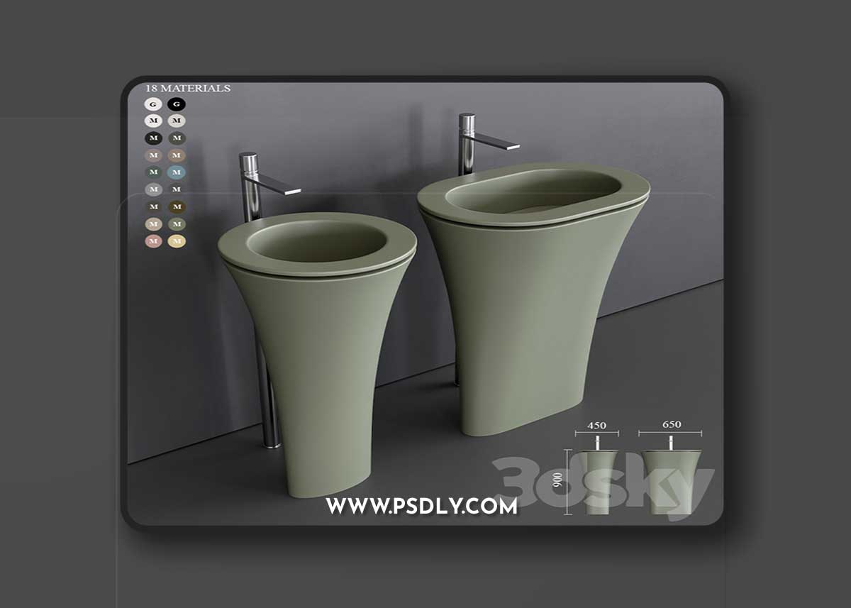 Ceramica Cielo Amedeo Freestanding Washbasin 3D Model 1 Ceramica Cielo Amedeo Freestanding Washbasin 3D Model