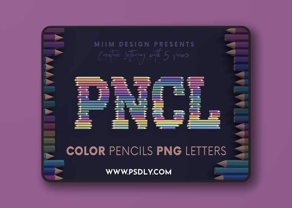 CreativeMarket - Color Pencils - 3D Lettering 7079802 1 CreativeMarket - Color Pencils - 3D Lettering 7079802