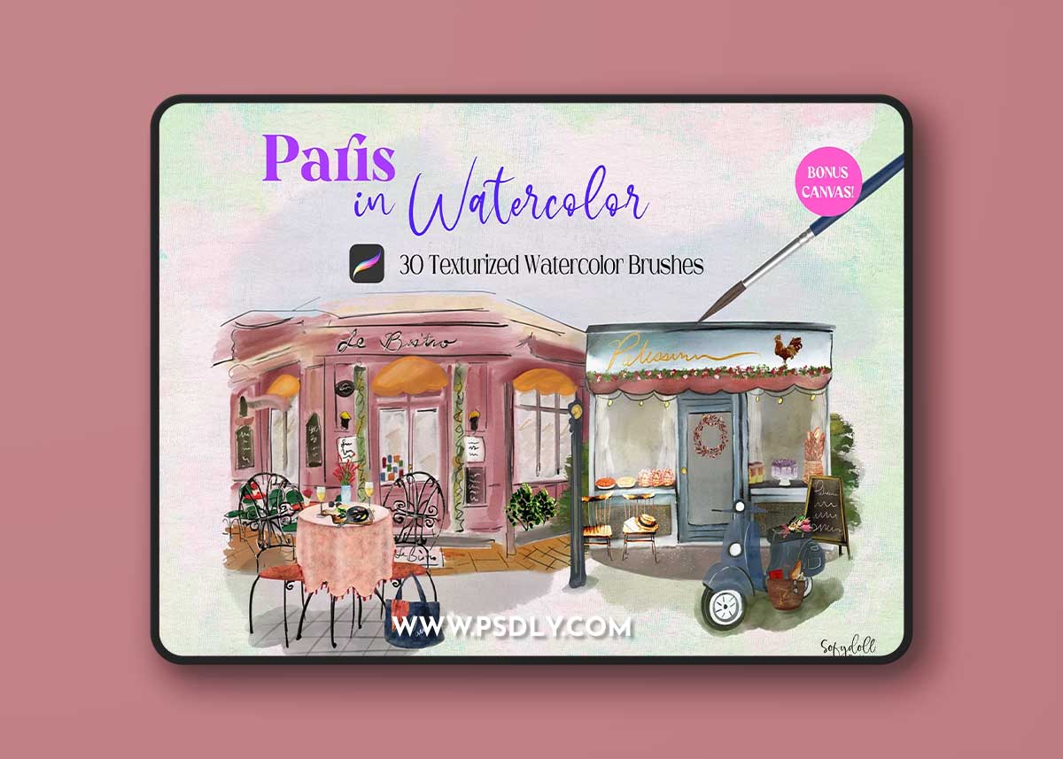 CreativeMarket - Paris in Watercolor for Procreate 6289406 1 CreativeMarket - Paris in Watercolor for Procreate 6289406