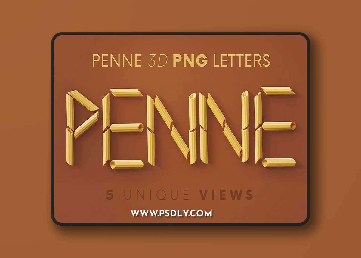 CreativeMarket - Penne Pasta - 3D Lettering 7198847 1 CreativeMarket - Penne Pasta - 3D Lettering 7198847