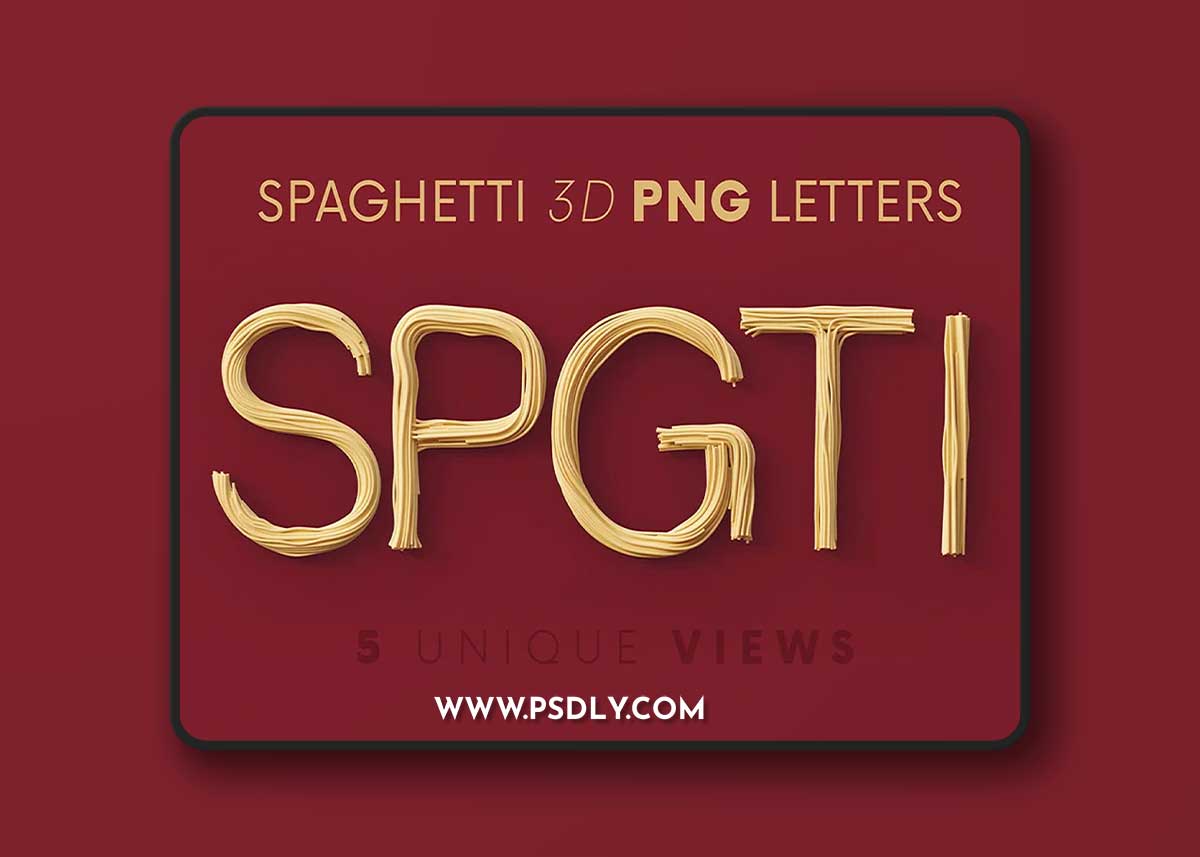 CreativeMarket - Spaghetti - 3D Lettering 7198850 1 CreativeMarket - Spaghetti - 3D Lettering 7198850