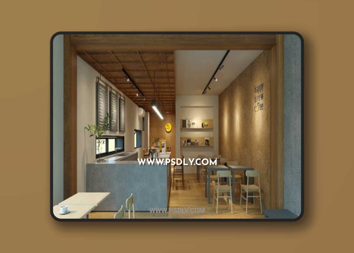 Dining table with teak array Look 1803D Coffee Room Interior by Linh Truong 1 Dining table with teak array Look 1803D Coffee Room Interior by Linh Truong
