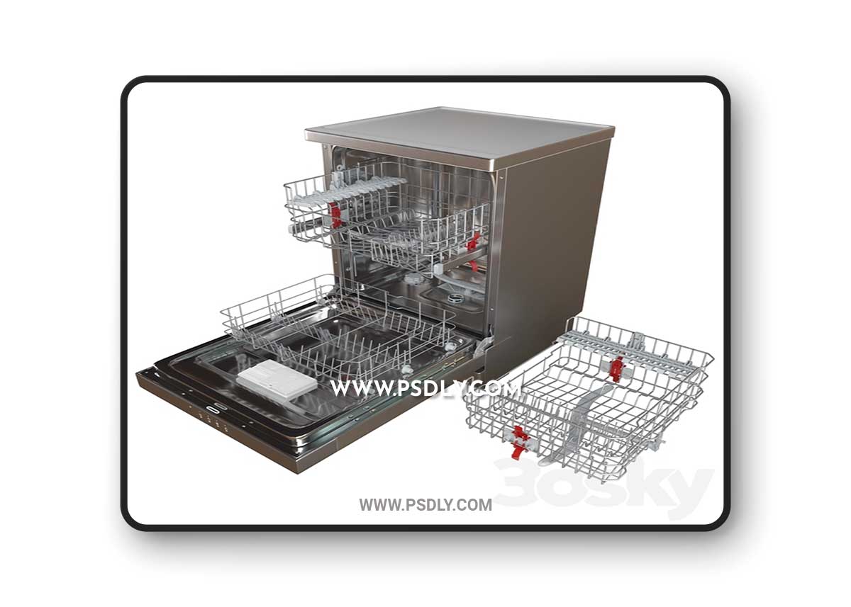 Dishwasher HOTPOINT ARISTON 3D Model 1 Dishwasher HOTPOINT ARISTON 3D Model