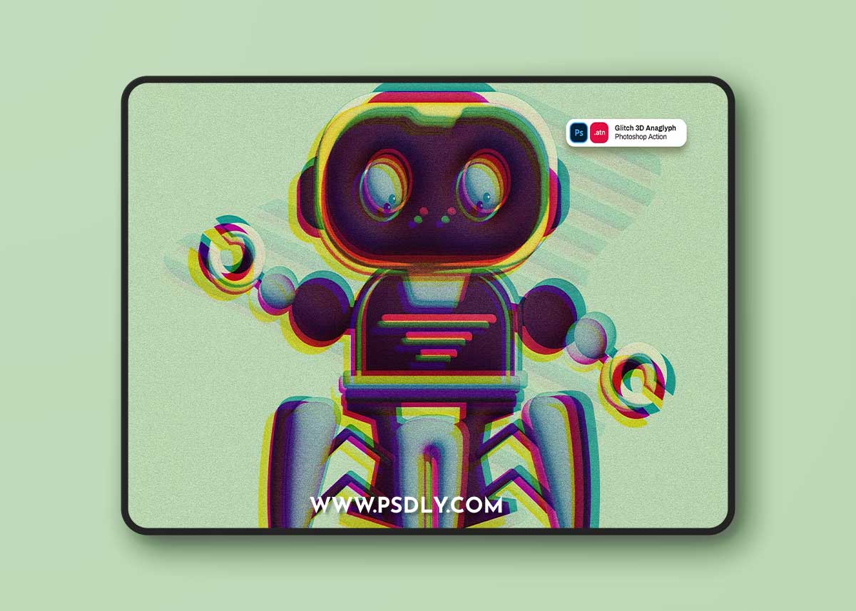 Glitch 3D Anaglyph Photoshop Action 1 Glitch 3D Anaglyph Photoshop Action