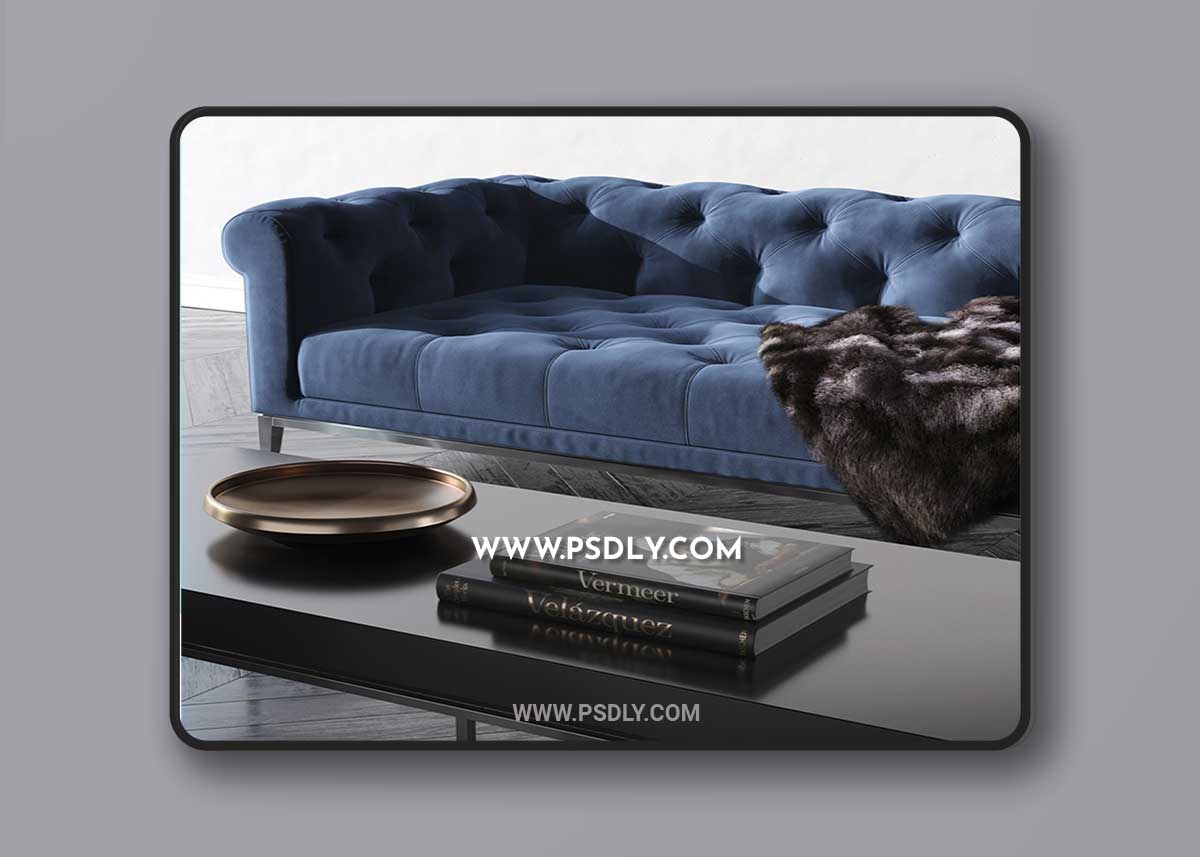 ITALIA CHESTERFIELD FABRIC SOFA 3D Model 1 ITALIA CHESTERFIELD FABRIC SOFA 3D Model
