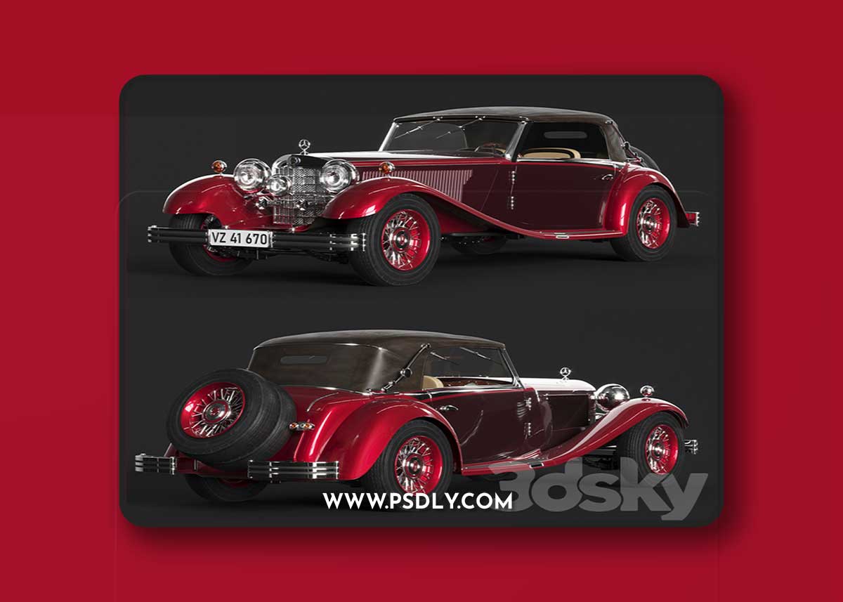 Mercedes Benz 380 Cabriolet 3D Model 1 Mercedes Benz 380 Cabriolet 3D Model