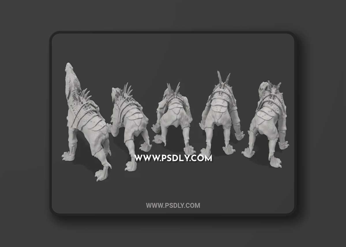 Reptile Dog Massiff Pack 3D Print Model 1 Reptile Dog Massiff Pack 3D Print Model