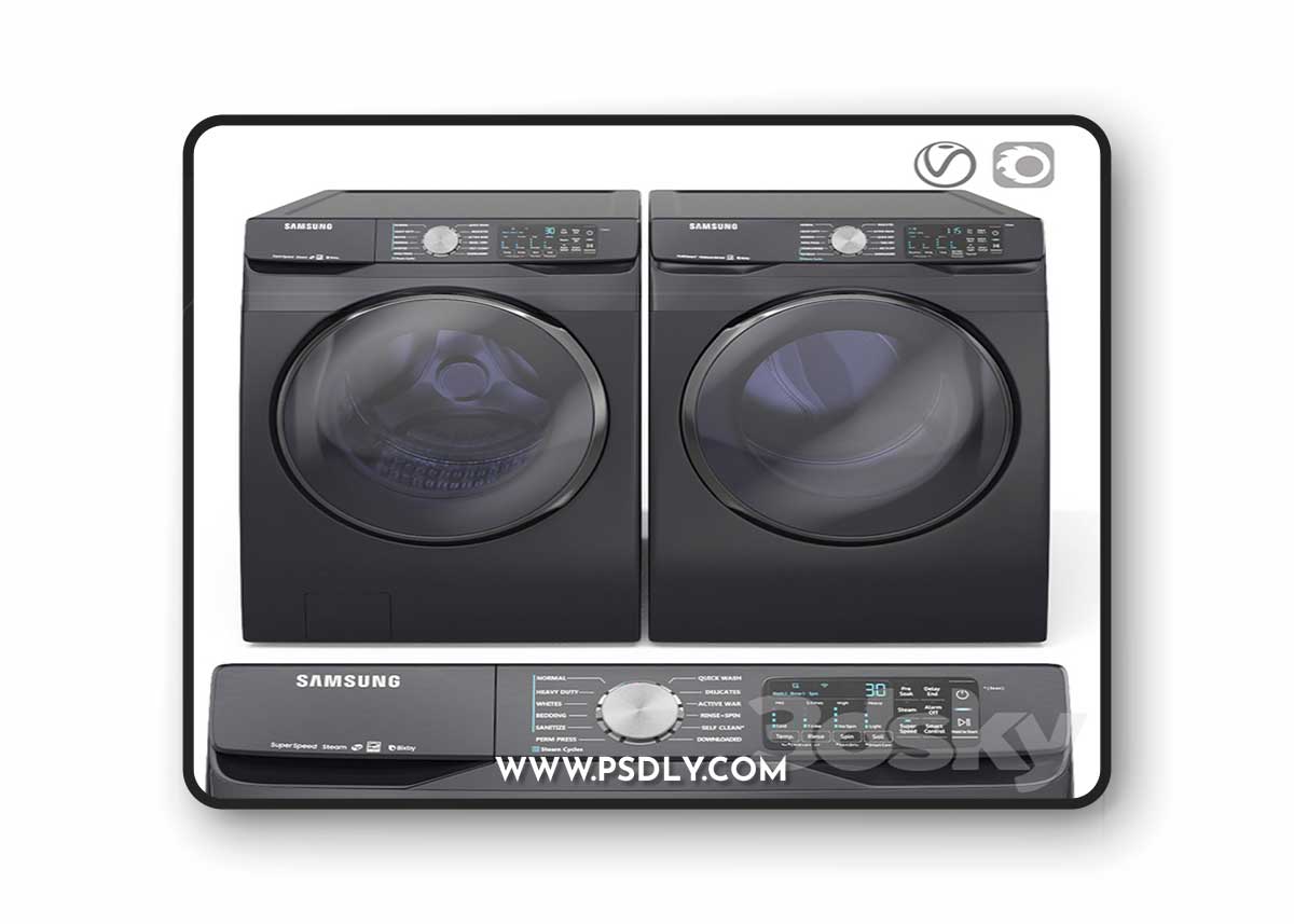 Samsung washer and dryer 3D Model 1 Samsung washer and dryer 3D Model