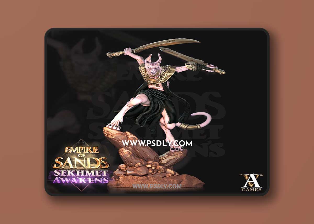 Sekhmet Awakens - Mau Miniature 3D Print Model 1 Sekhmet Awakens - Mau Miniature 3D Print Model