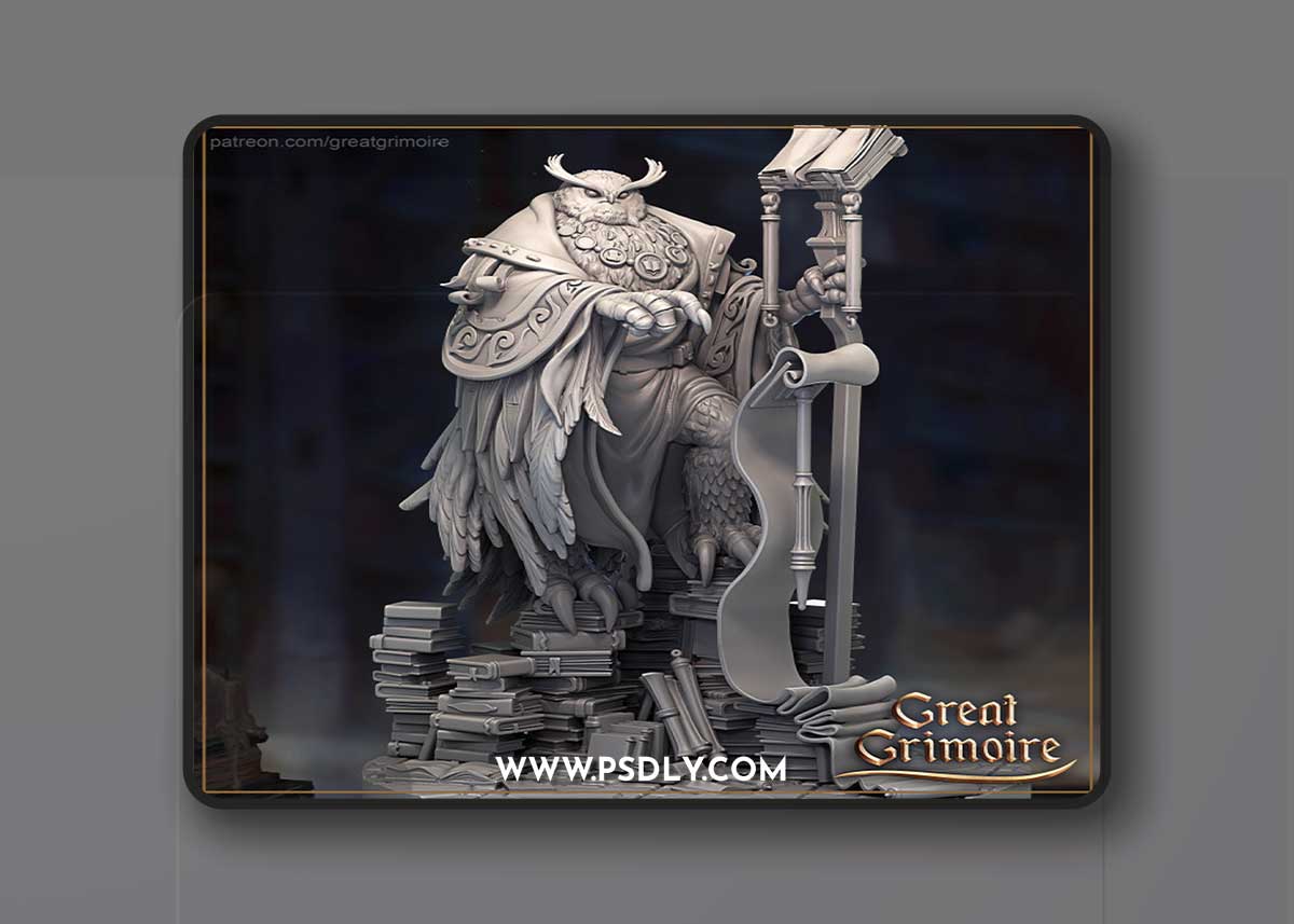 The Owl Archivist STL 3D Model 1 The Owl Archivist STL 3D Model