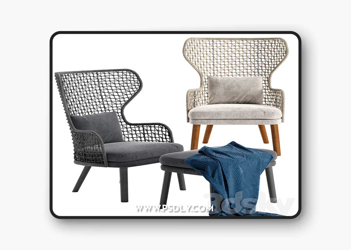 Varaschin Emma bergere armchair 3D Model 1 Varaschin Emma bergere armchair 3D Model