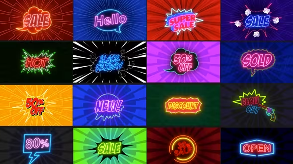 Videohive Comic Text Fx 5_Neon Sale Pack 37391439 1 Videohive Comic Text Fx 5_Neon Sale Pack 37391439