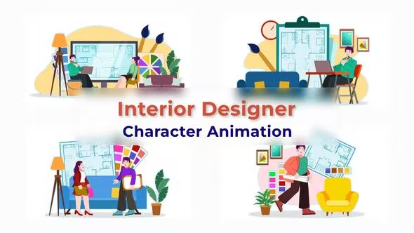 Videohive Interior Designer Explainer Animation Scene 38194996 1 Videohive Interior Designer Explainer Animation Scene 38194996