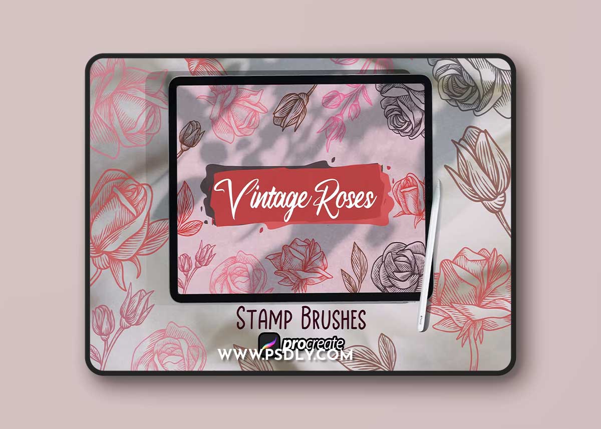 Vintage Roses Brush Stamp WPAUFNR 1 Vintage Roses Brush Stamp WPAUFNR