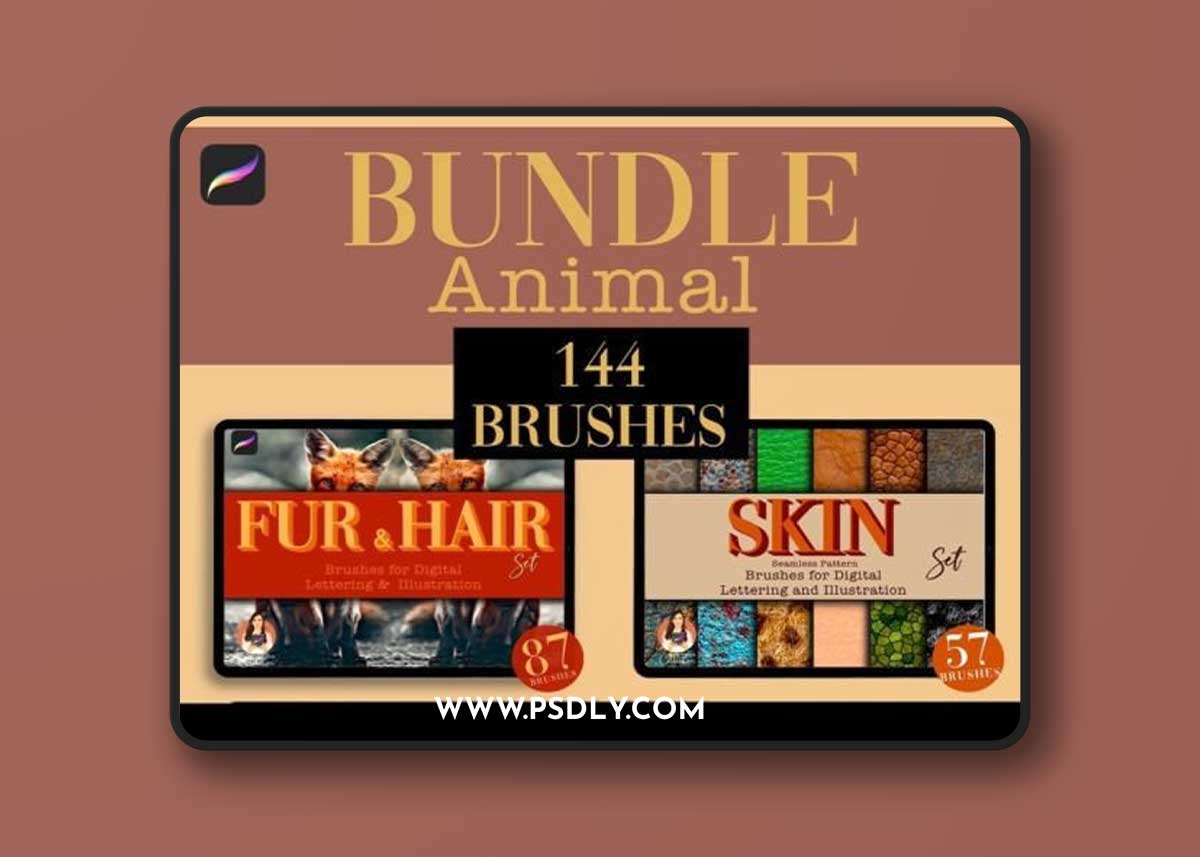 144 Animal Procreate Brush Set Bundle 1 144 Animal Procreate Brush Set Bundle
