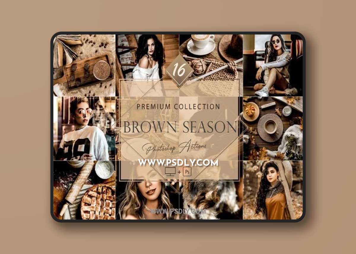 16 Photoshop Actions, Brown Season Ps 1 16 Photoshop Actions, Brown Season Ps