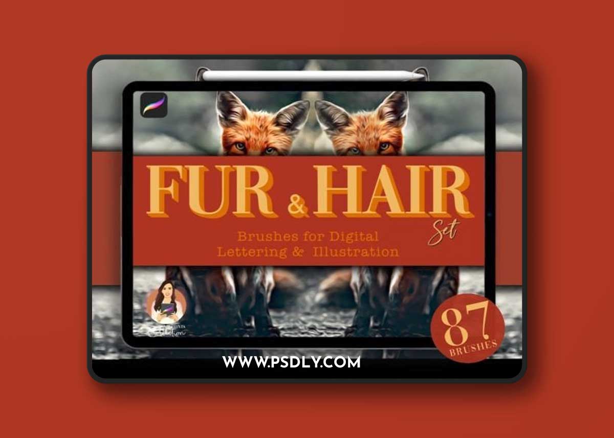 87 Fur & Hair Procreate Brush Set 1 87 Fur & Hair Procreate Brush Set