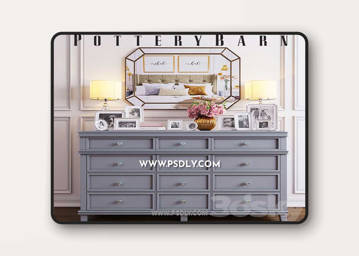Chest of drawers Pottery Barn Clara Extra 3D Model 1 Chest of drawers Pottery Barn Clara Extra 3D Model