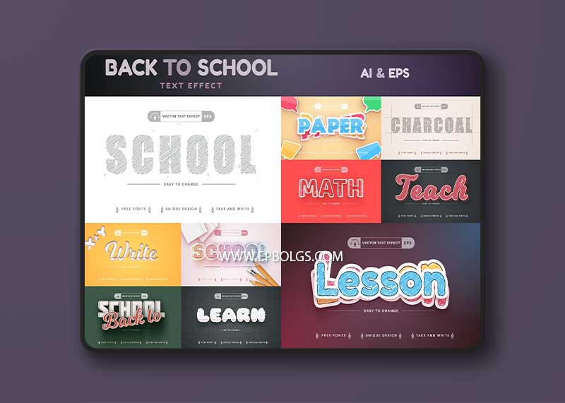 CreativeMarket - Set 10 School Editable Text Effects 7401414 1 CreativeMarket - Set 10 School Editable Text Effects 7401414