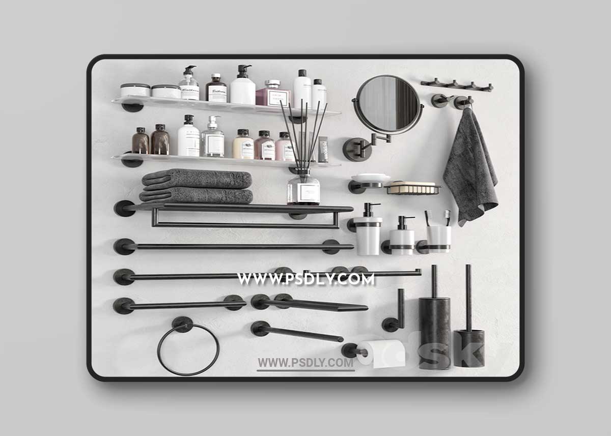 DARK bathroom accessories by BEMETA 3D Model 1 DARK bathroom accessories by BEMETA