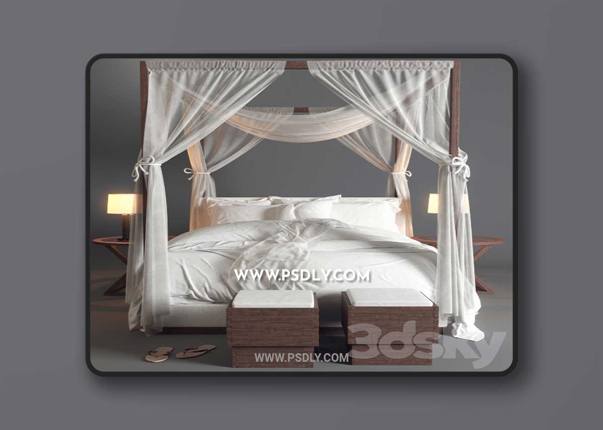 Desert Modern Canopy Bed Ralph Lauren (vray GGX) 1 Desert Modern Canopy Bed Ralph Lauren (vray GGX)