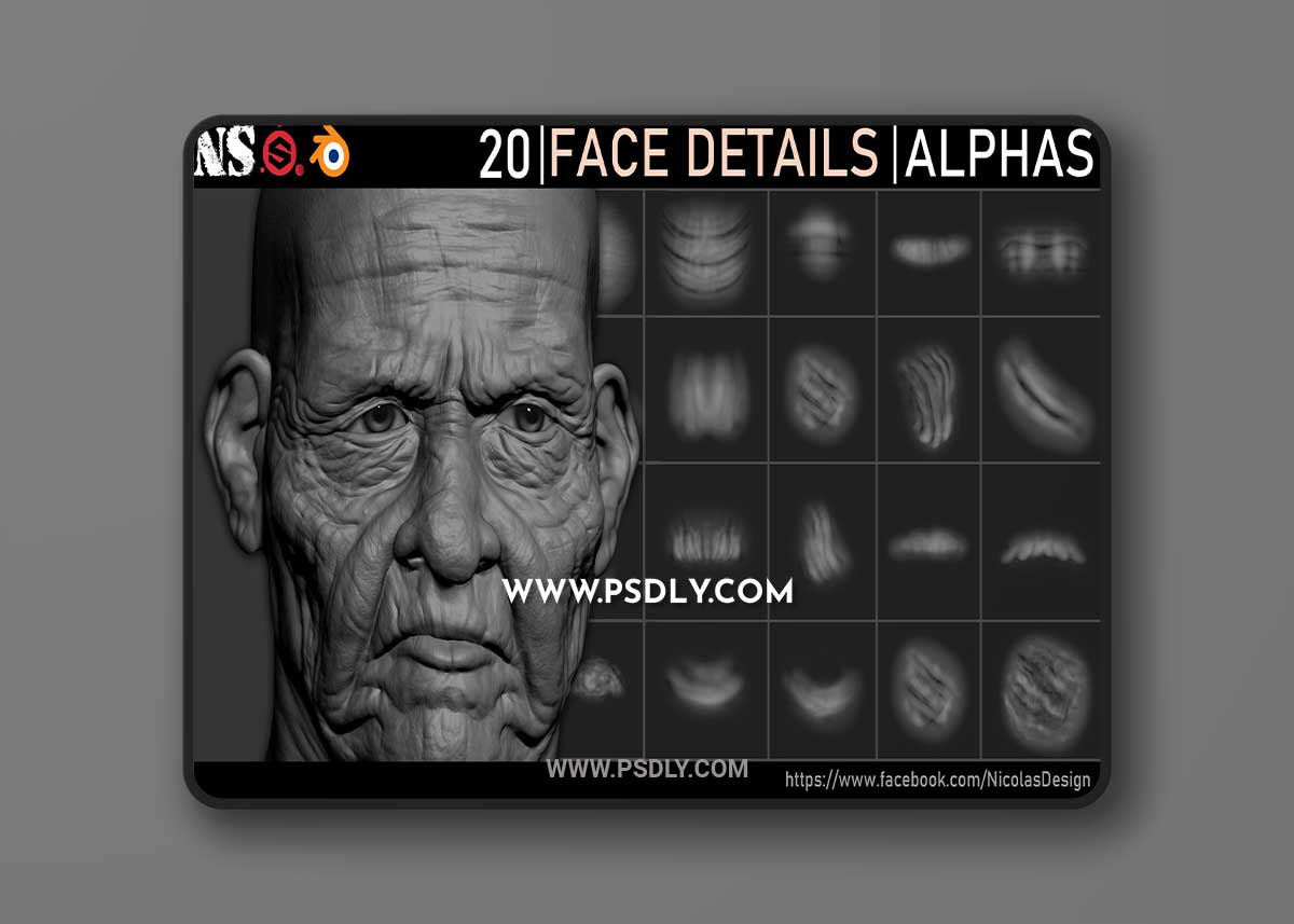 Face Details Alphas 3D Model 1 Face Details Alphas 3D Model