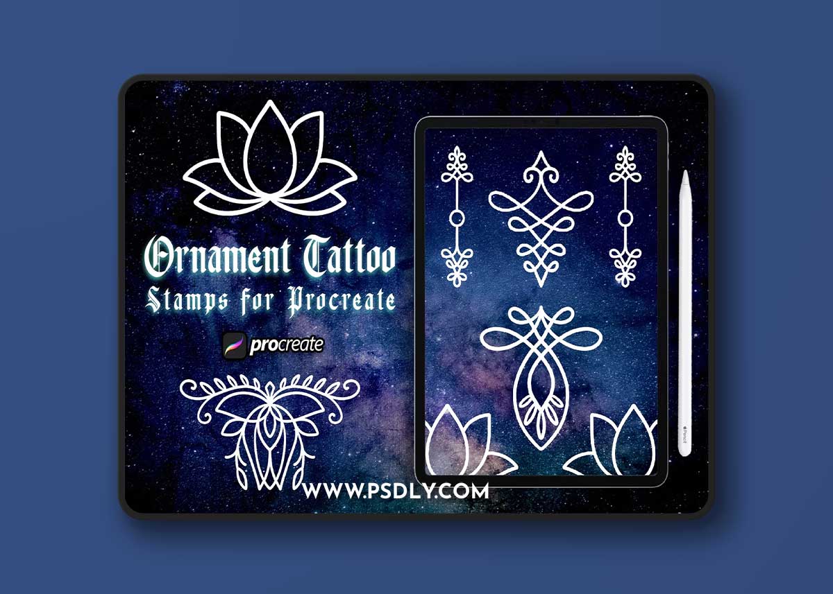 Ornament Tattoo Brush Stamp Procreate DG3H6LB 1 Ornament Tattoo Brush Stamp Procreate DG3H6LB