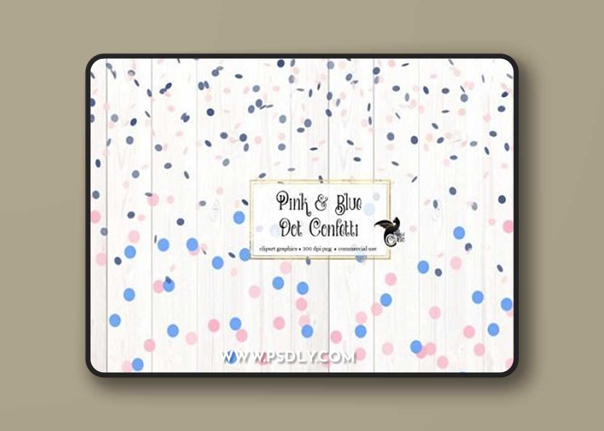 Pink and Blue Dot Confetti Graphics 1 Pink and Blue Dot Confetti Graphics