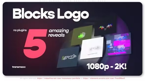 Videohive 5in1 Blocks Logo Reveal Mini Pack 38942557 1 Videohive 5in1 Blocks Logo Reveal Mini Pack 38942557