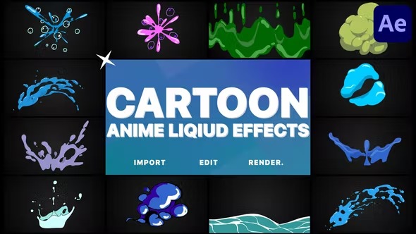 Videohive Cartoon Anime Liquid Effects | After Effects 38665455 1 Videohive Cartoon Anime Liquid Effects | After Effects 38665455