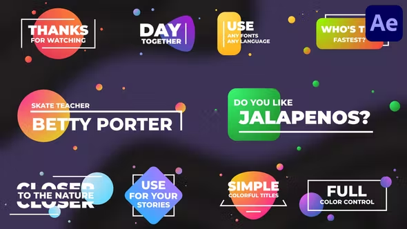 Videohive Simple Colorful Titles for After Effects 38539510 1 Videohive Simple Colorful Titles for After Effects 38539510